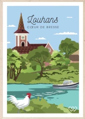 Tableau design moderne représentant une vue de Louhans.